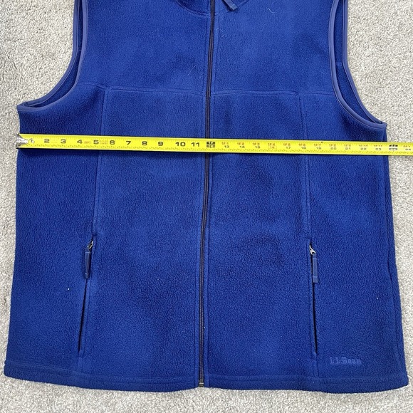 LL Bean Fleece Vest L Blue Full Zip Sleeveless‎ Jacket Outdoor Hiking Layering - Picture 7 of 10